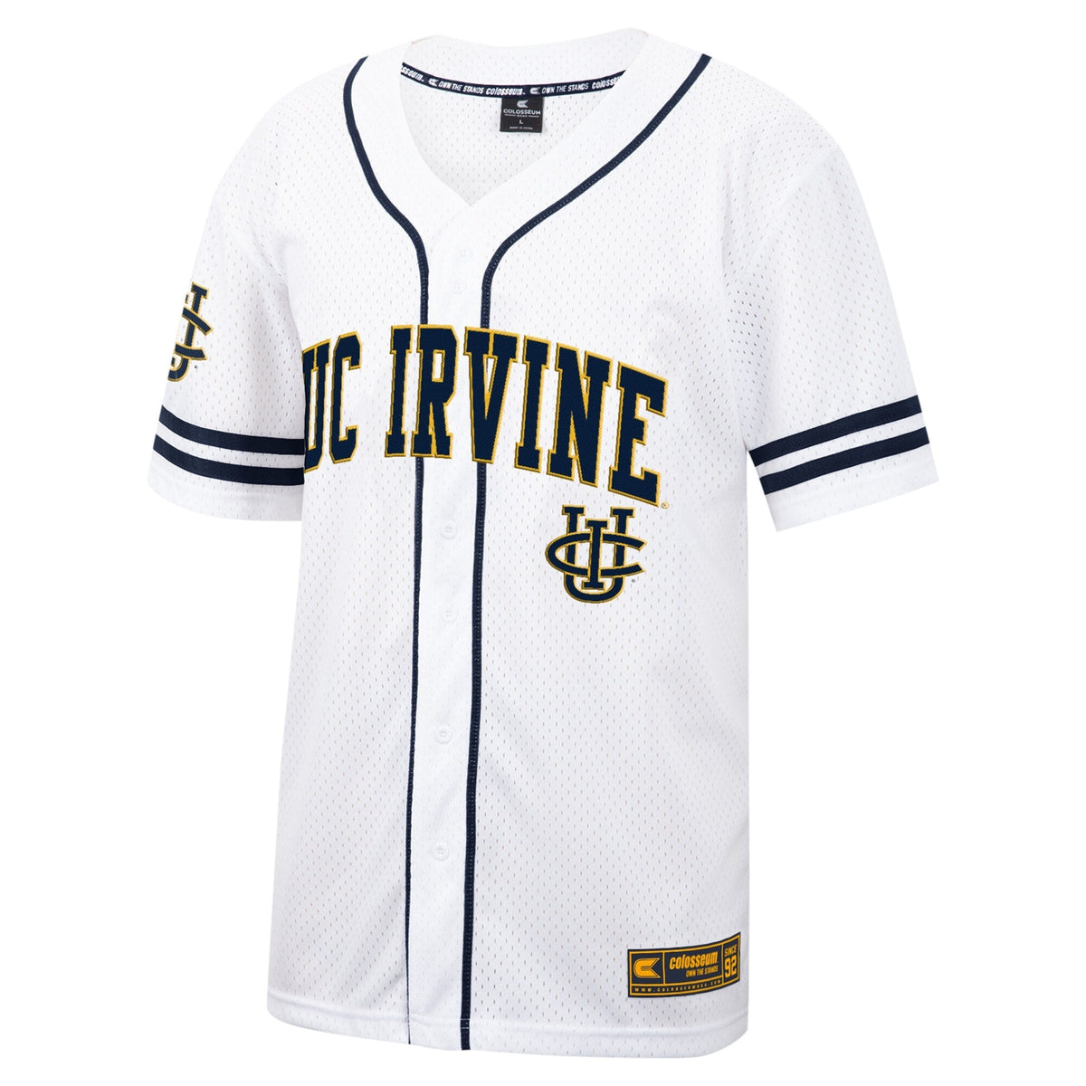 UC Irvine Anteaters Free Spirited Mesh Button-Up Baseball Jersey - White product image 3, provided for visual reference and