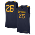 #26 Navy West Virginia Mountaineers Road Replica Basketball Jersey product image 1, provided for visual reference and