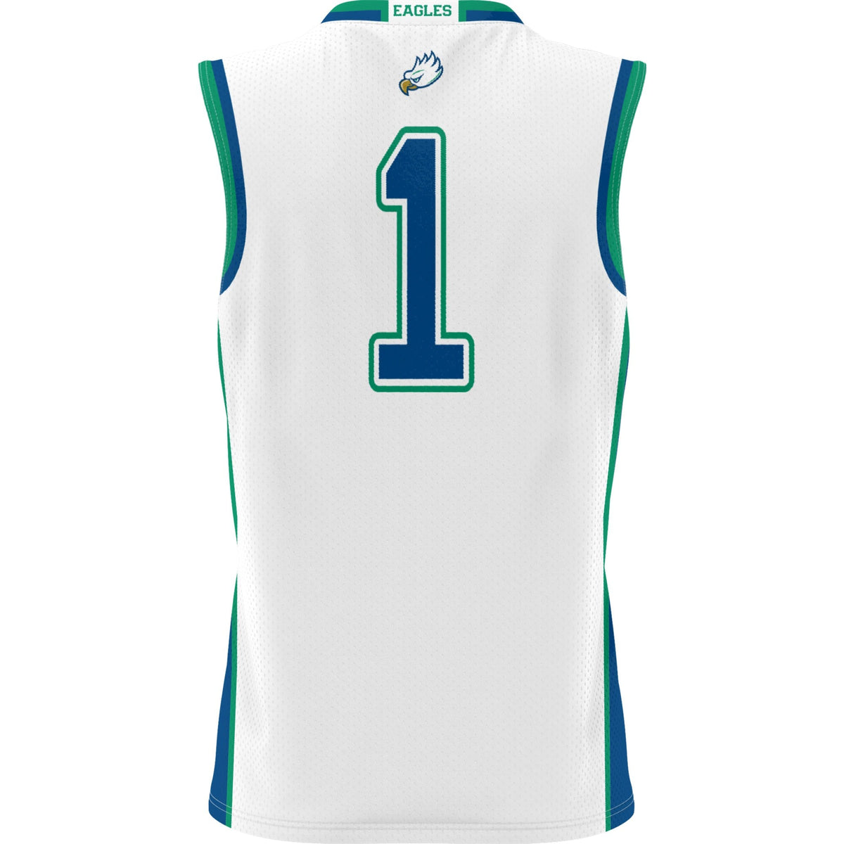 #1 Florida Gulf Coast Eagles Lightweight Basketball Jersey - White product image 4, provided for visual reference and