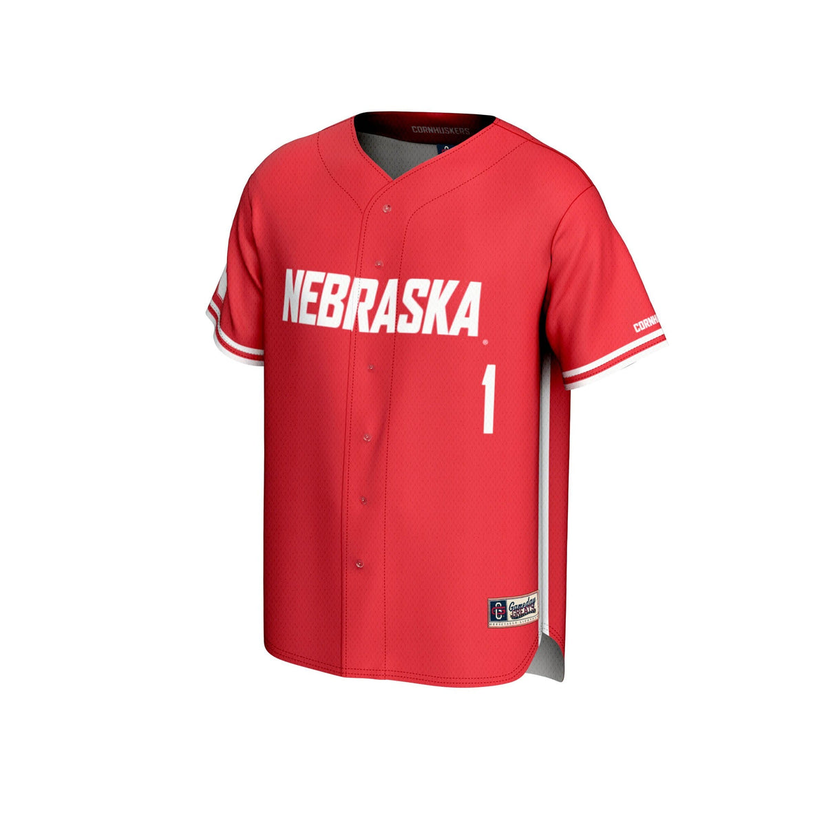 #1 Nebraska Huskers Lightweight Baseball Jersey - Scarlet product image 3, provided for visual reference and product detail