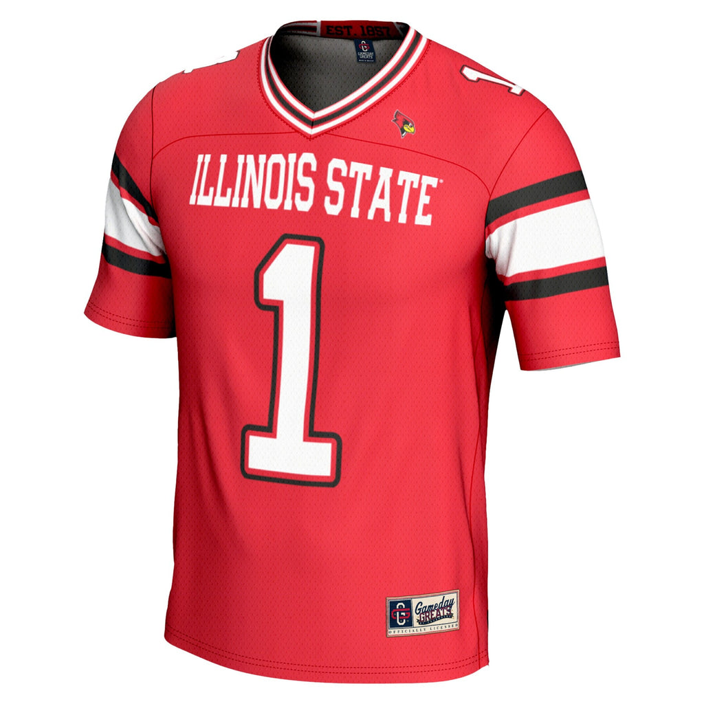 #1 Illinois State Redbirds Endzone Football Jersey - Red product image 3, provided for visual reference and product detail
