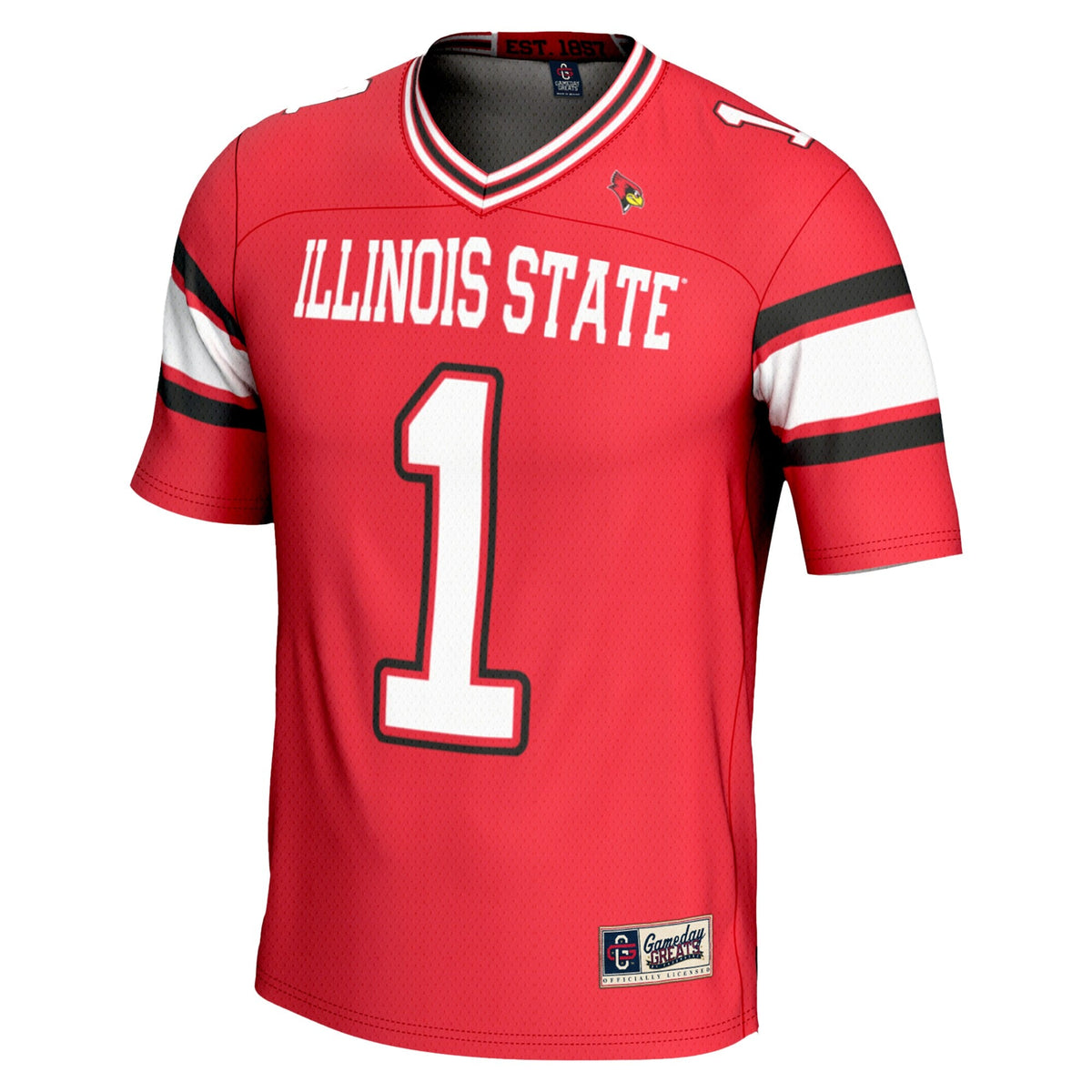 #1 Illinois State Redbirds Endzone Football Jersey - Red product image 3, provided for visual reference and product detail