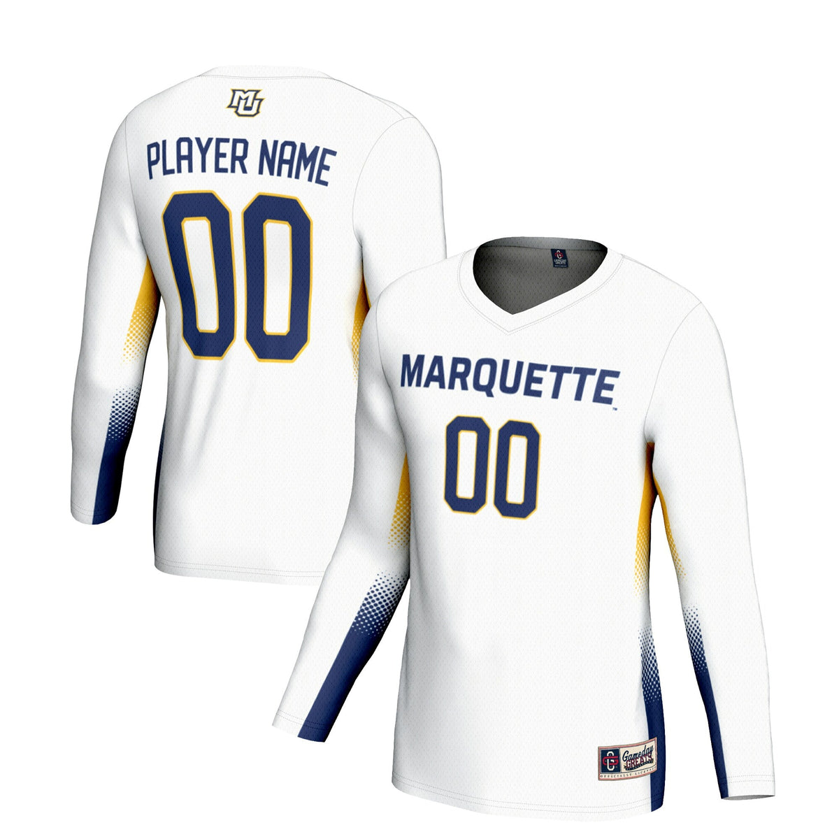 Marquette Golden Eagles NIL Lightweight Volleyball Jersey - White product image 2, provided for visual reference and product
