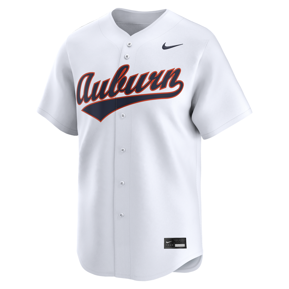 White Auburn Tigers Home Limited Baseball Jersey product image 3, provided for visual reference and product detail review