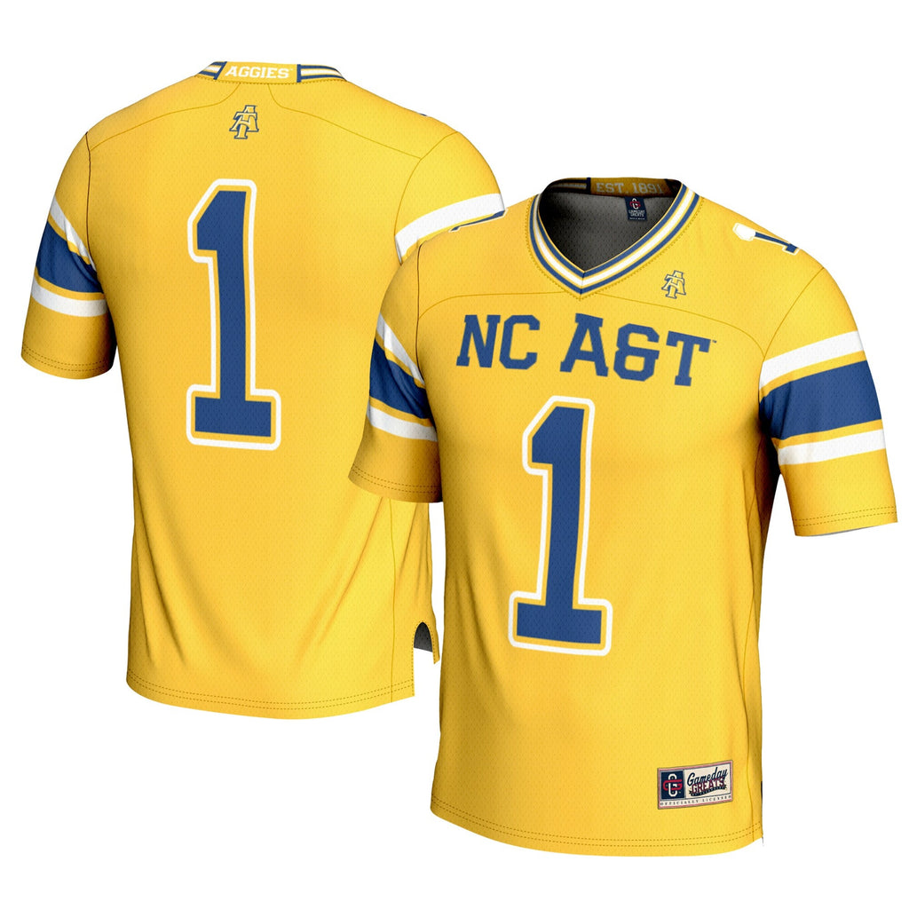 #1 North Carolina A&T Aggies Football Jersey - Gold product image 2, provided for visual reference and product detail review