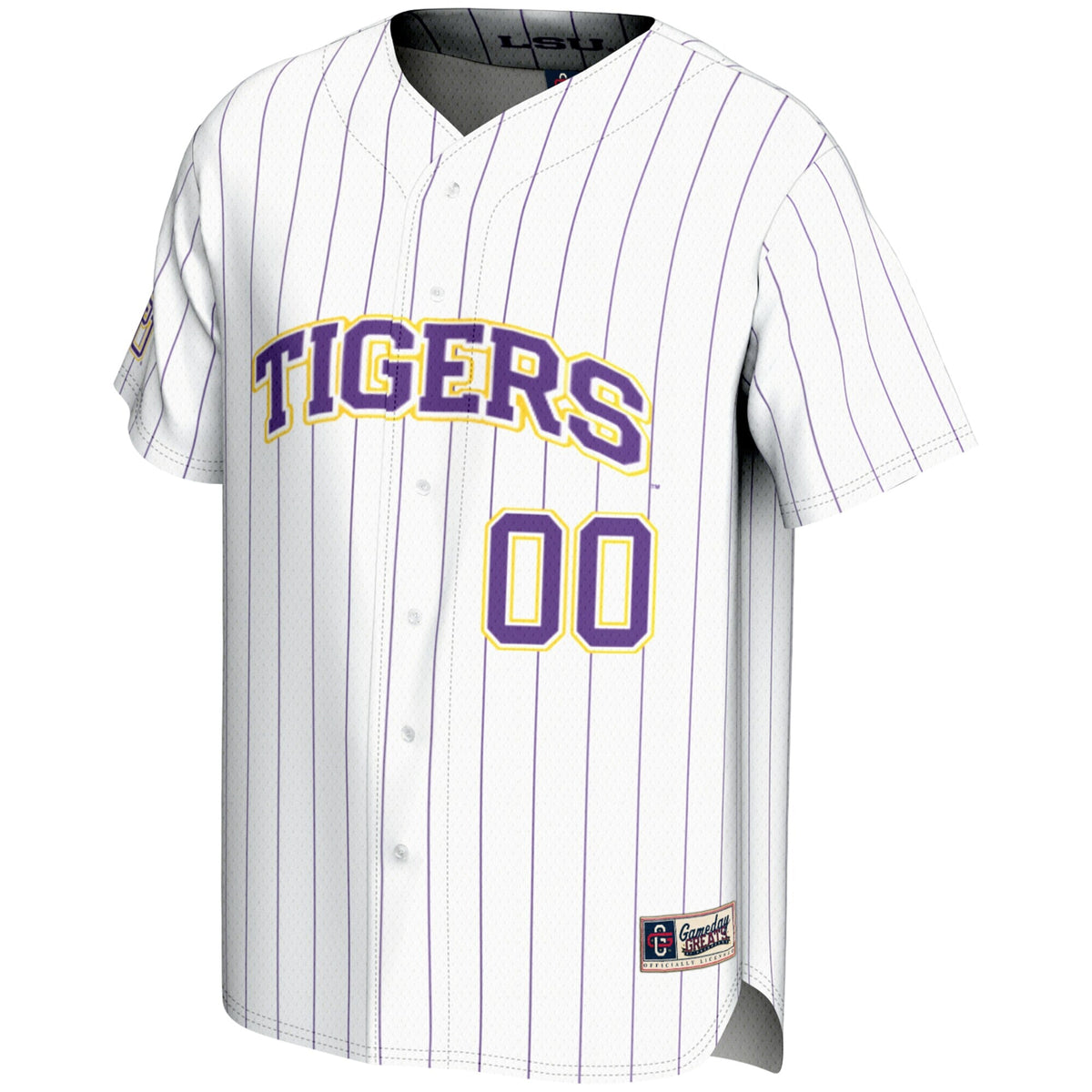 LSU Tigers NIL Pick-A-Player Lightweight Baseball Jersey - White product image 3, provided for visual reference and product