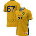 #1 West Virginia Mountaineers Lightweight Soccer Fashion Jersey - Gold product image 1, provided for visual reference and