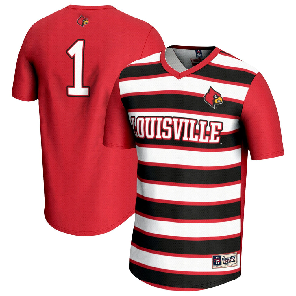 #1 Louisville Cardinals Lightweight Soccer Fashion Jersey - Red product image 2, provided for visual reference and product