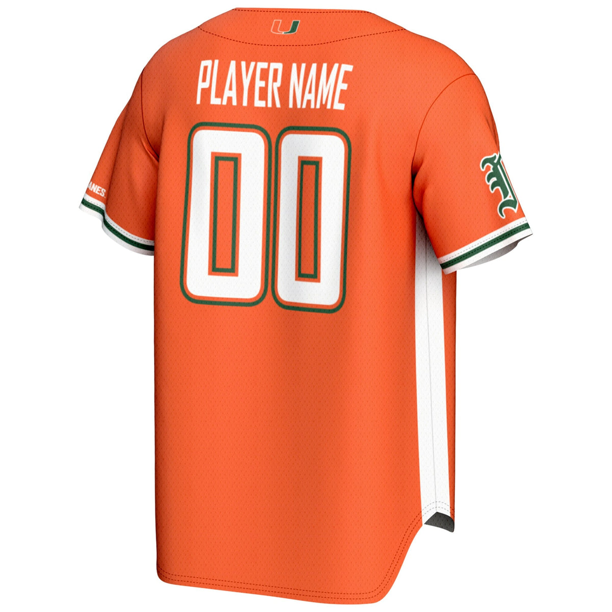 Miami Hurricanes NIL Pick-A-Player Lightweight Baseball Jersey - Orange product image 4, provided for visual reference and