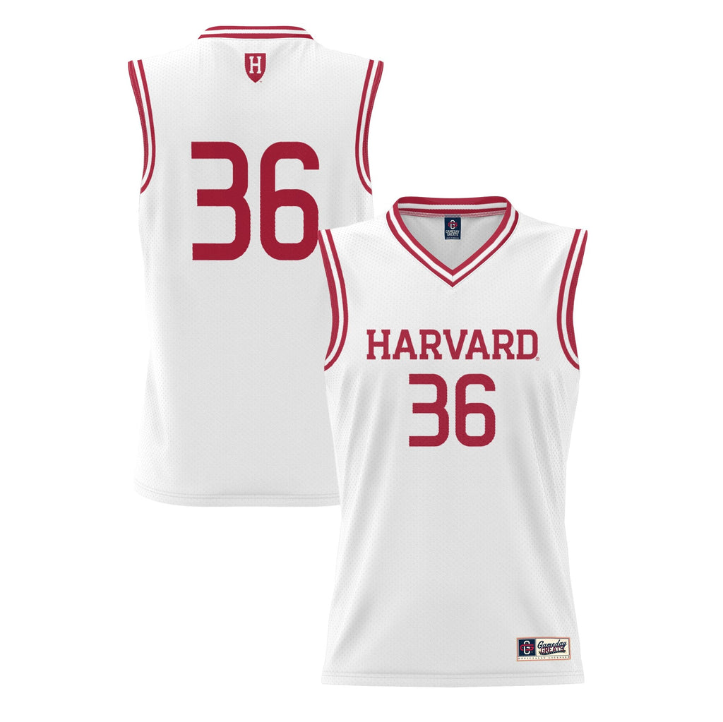 #36 Harvard Crimson Lightweight Basketball Jersey - White product image 1, provided for visual reference and product detail