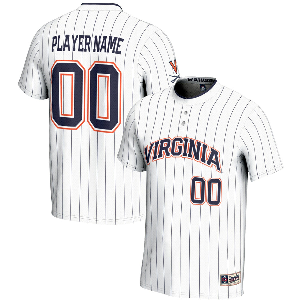 Virginia Cavaliers NIL Pick-A-Player Lightweight Softball Jersey - White product image 1, provided for visual reference and