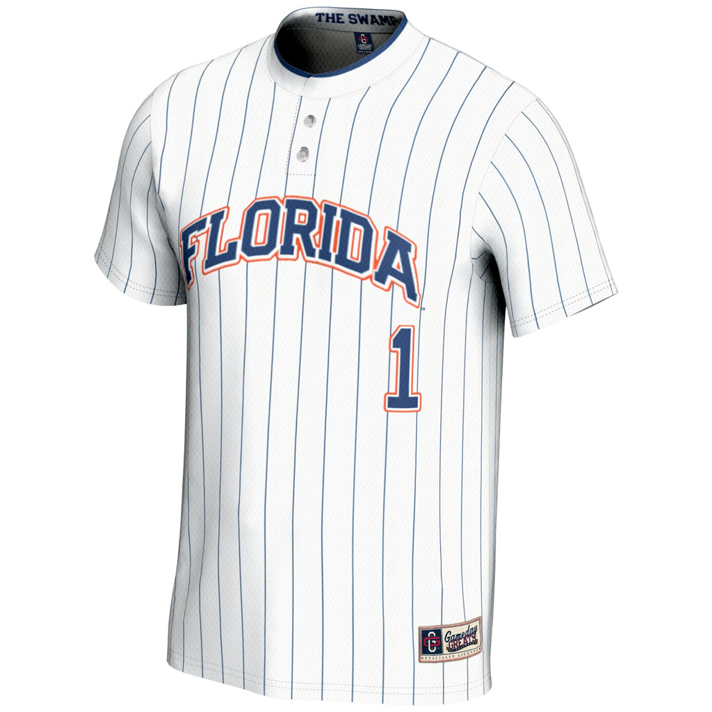 #1 Florida Gators Lightweight Softball Jersey - White product image 3, provided for visual reference and product detail