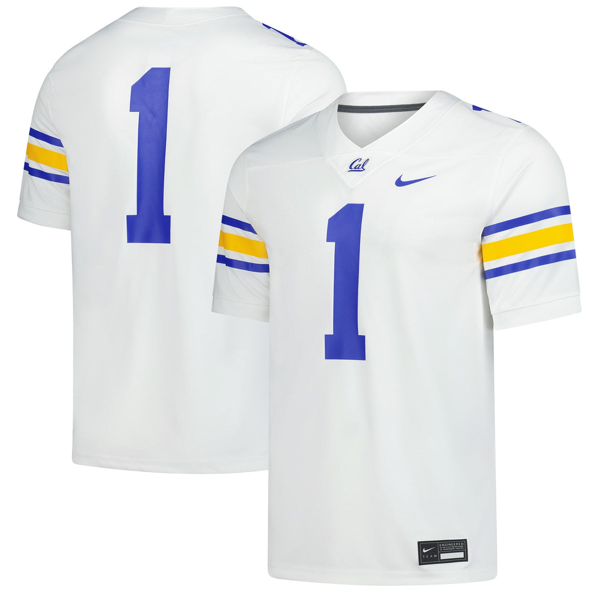 #1 White Cal Bears Alternate Game Football Jersey product image 2, provided for visual reference and product detail review