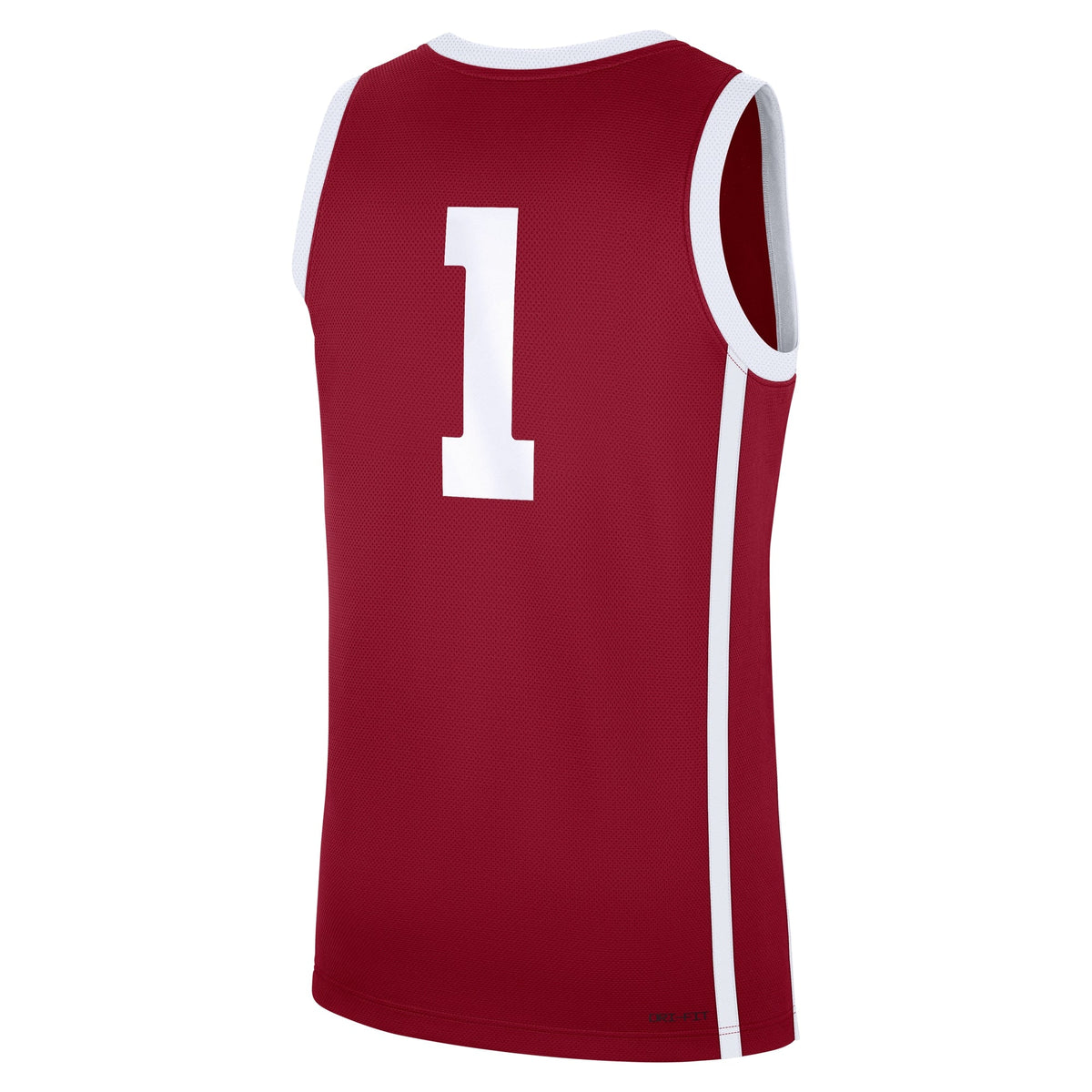 Oklahoma Sooners #1 Road Replica Basketball Jersey - Crimson product image 4, provided for visual reference and product