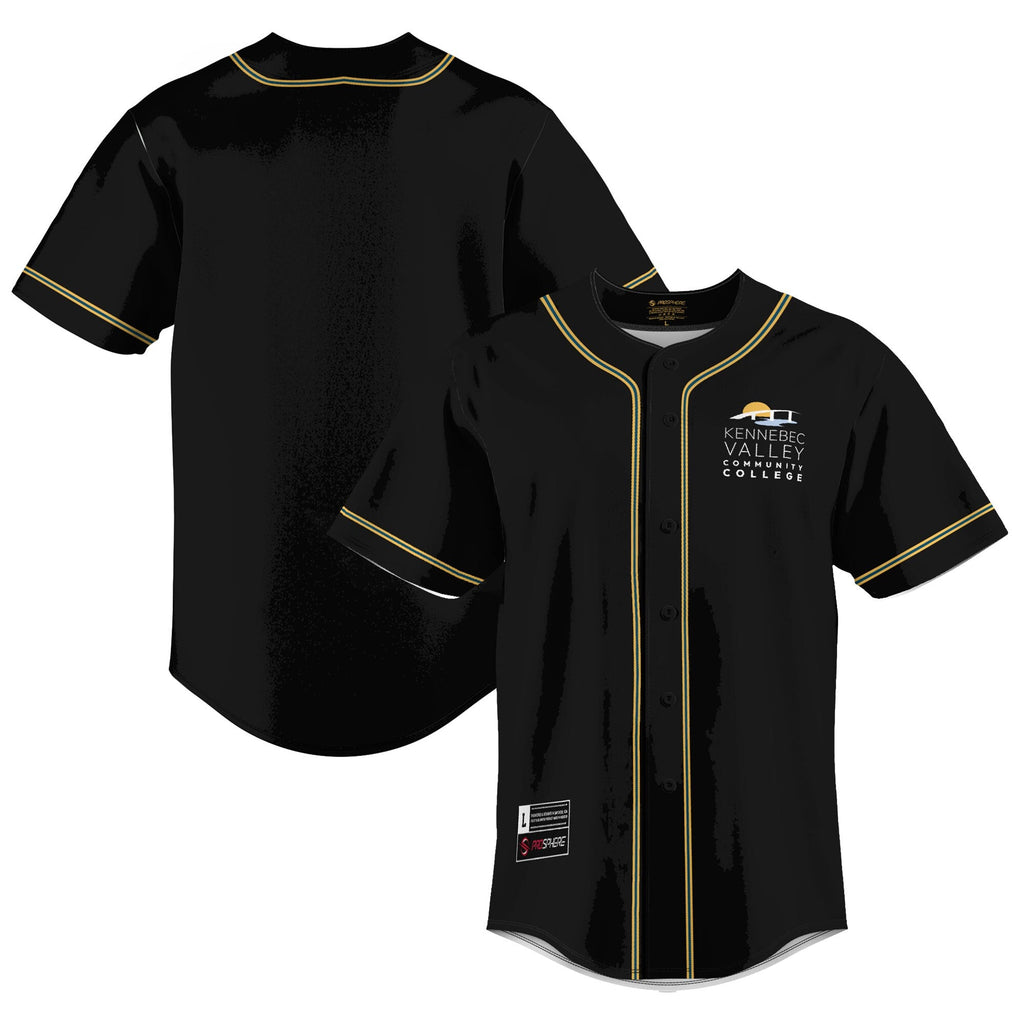 Kennebec Valley Community College Lightweight Baseball Jersey - Black product image 1, provided for visual reference and