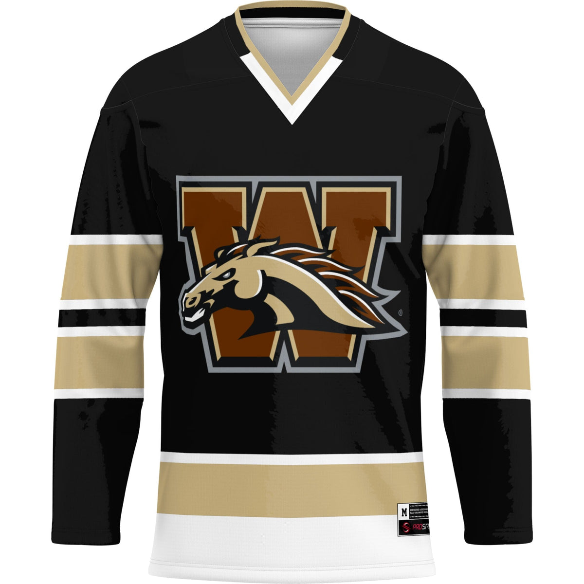 Western Michigan Broncos Hockey Jersey - Black product image 3, provided for visual reference and product detail review