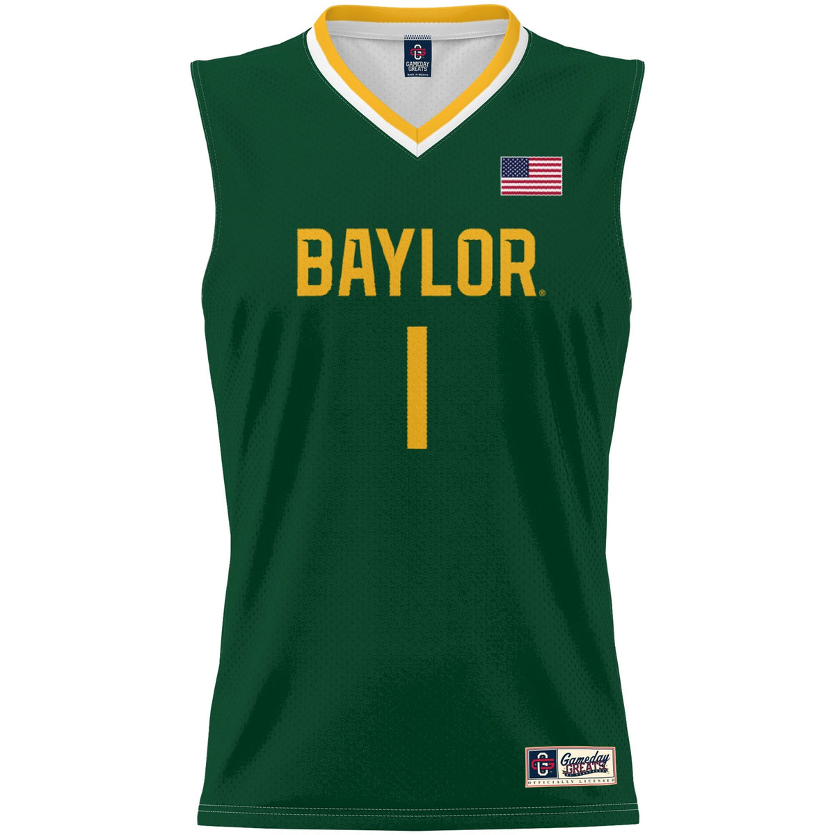 #1 Baylor Bears Lightweight Basketball Jersey - Green product image 3, provided for visual reference and product detail