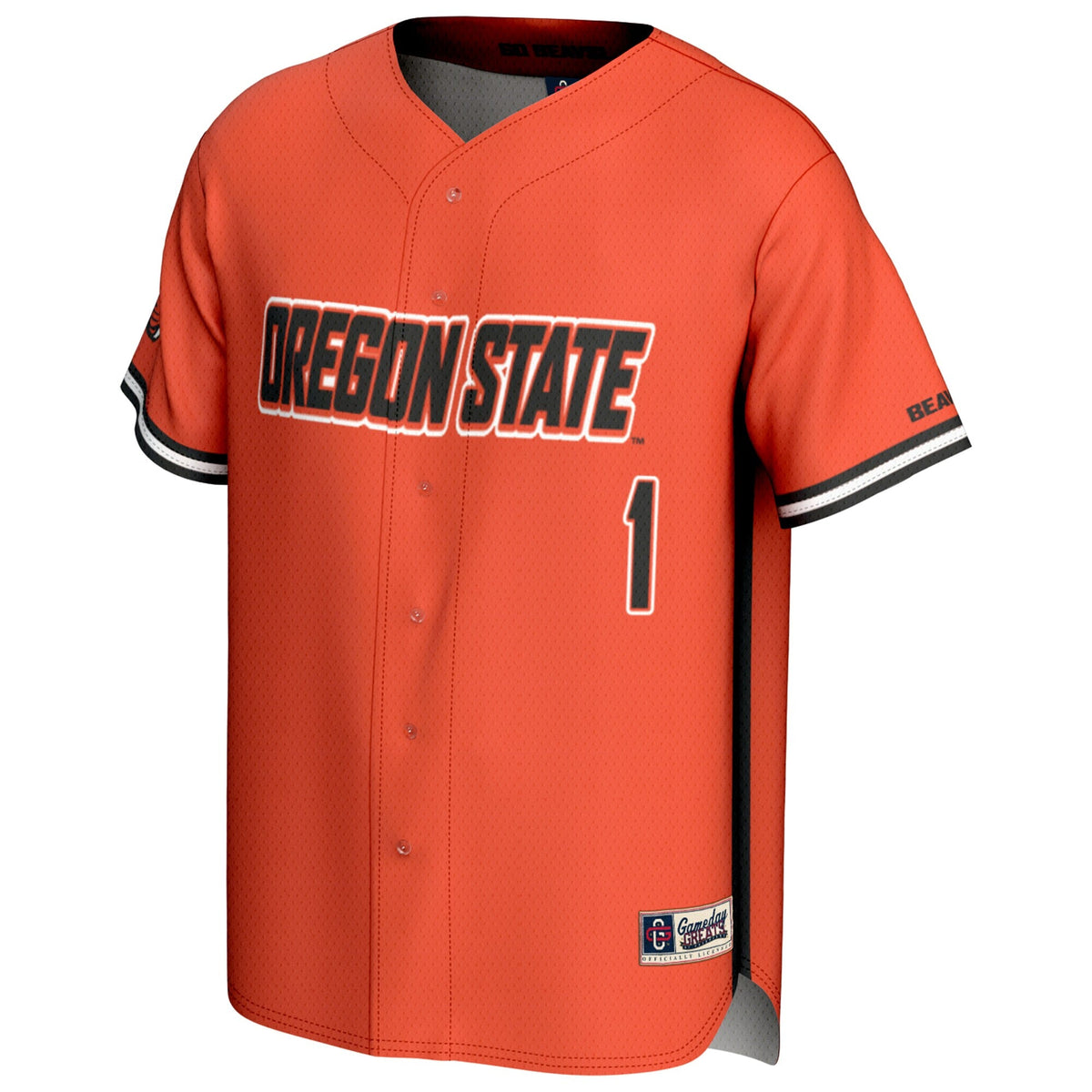 #1 Oregon State Beavers Lightweight Baseball Fashion Jersey - Orange product image 3, provided for visual reference and