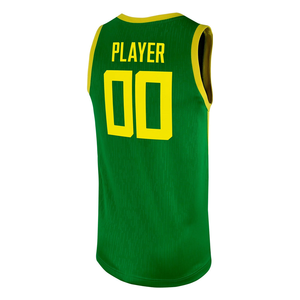 Oregon Ducks NIL Pick-A-Player Basketball Replica Jersey - Green product image 4, provided for visual reference and product