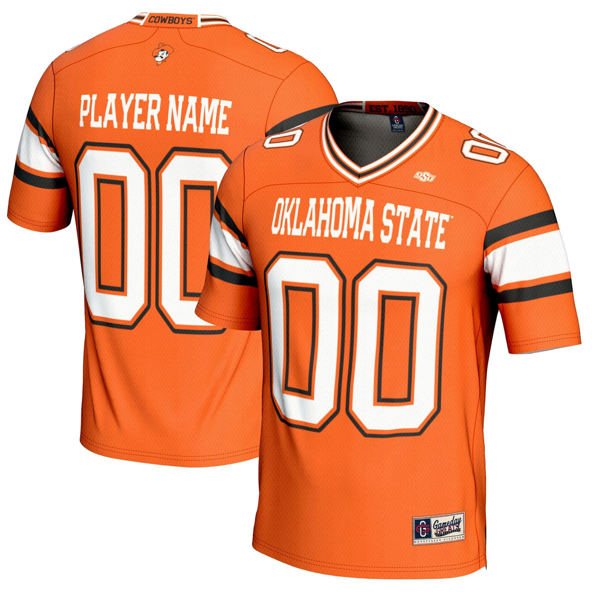 Oklahoma State Cowboys NIL Pick-A-Player Football Jersey - Orange product image 2, provided for visual reference and product