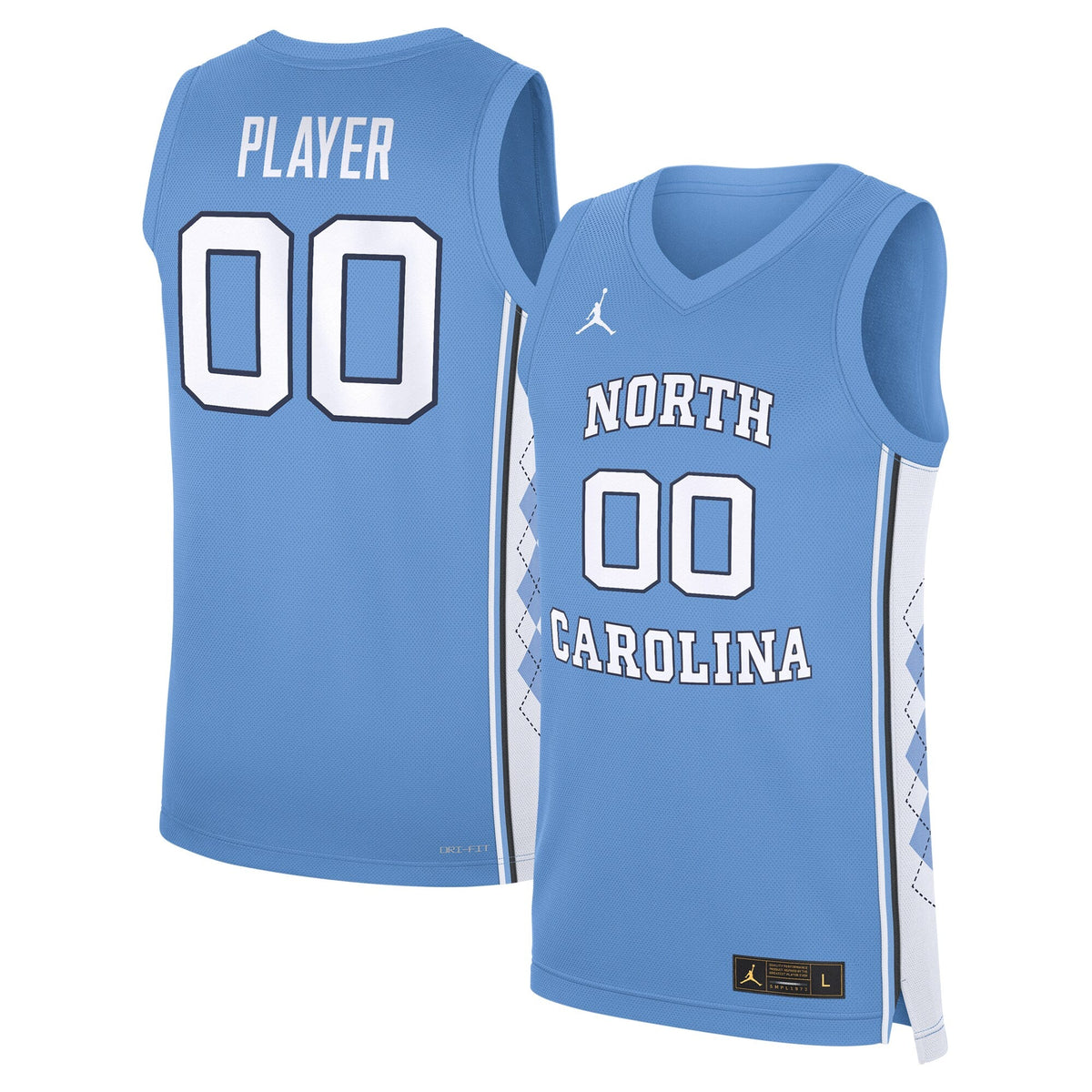 North Carolina Tar Heels NIL Pick-A-Player Basketball Jersey - Carolina Blue product image 2, provided for visual reference