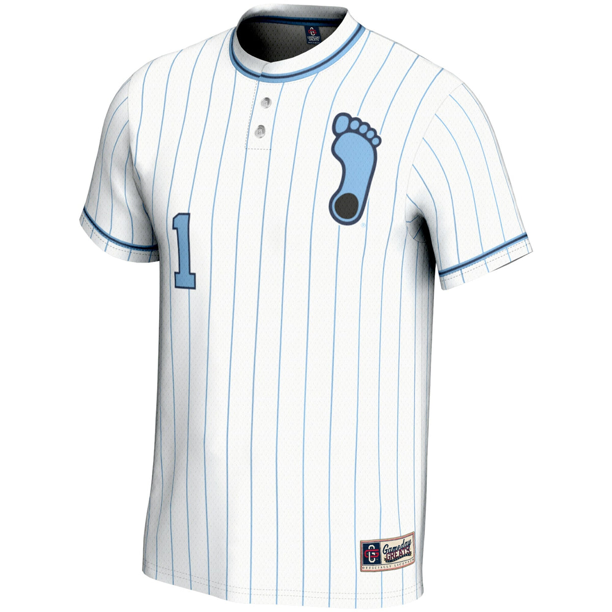 #1 North Carolina Tar Heels Lightweight Softball Jersey - White product image 3, provided for visual reference and product