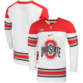 White Ohio State Buckeyes Replica College Hockey Jersey product image 1, provided for visual reference and product detail