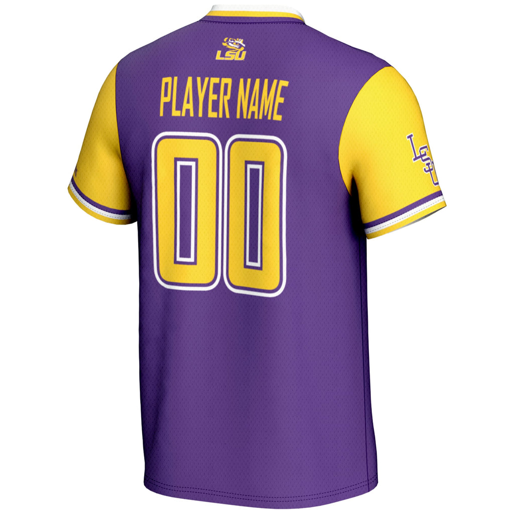 LSU Tigers NIL Pick-A-Player Lightweight Softball Jersey - Purple product image 4, provided for visual reference and product