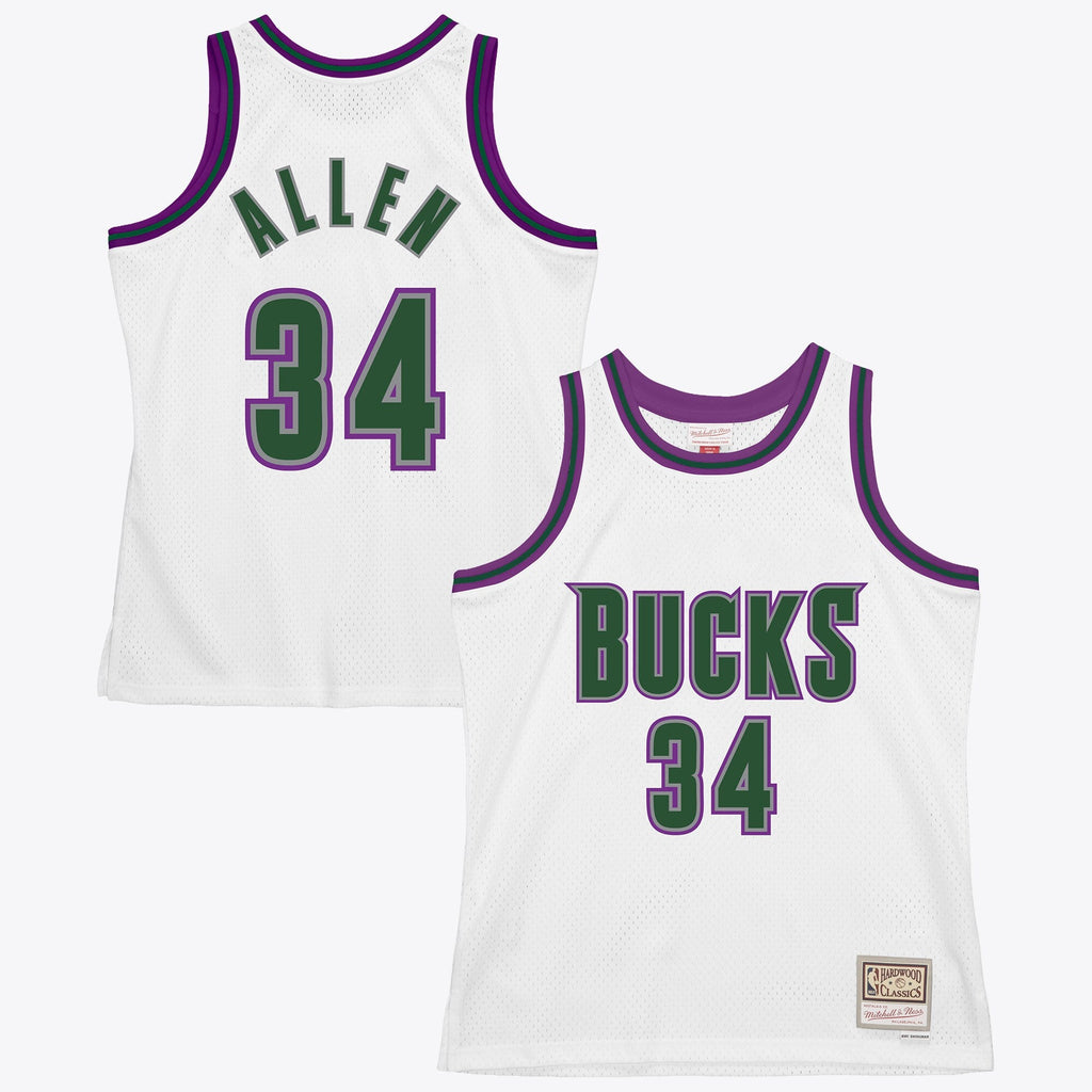 Milwaukee Bucks Ray Allen 1996 Swingman Authentic Jersey - White product image 2, provided for visual reference and product