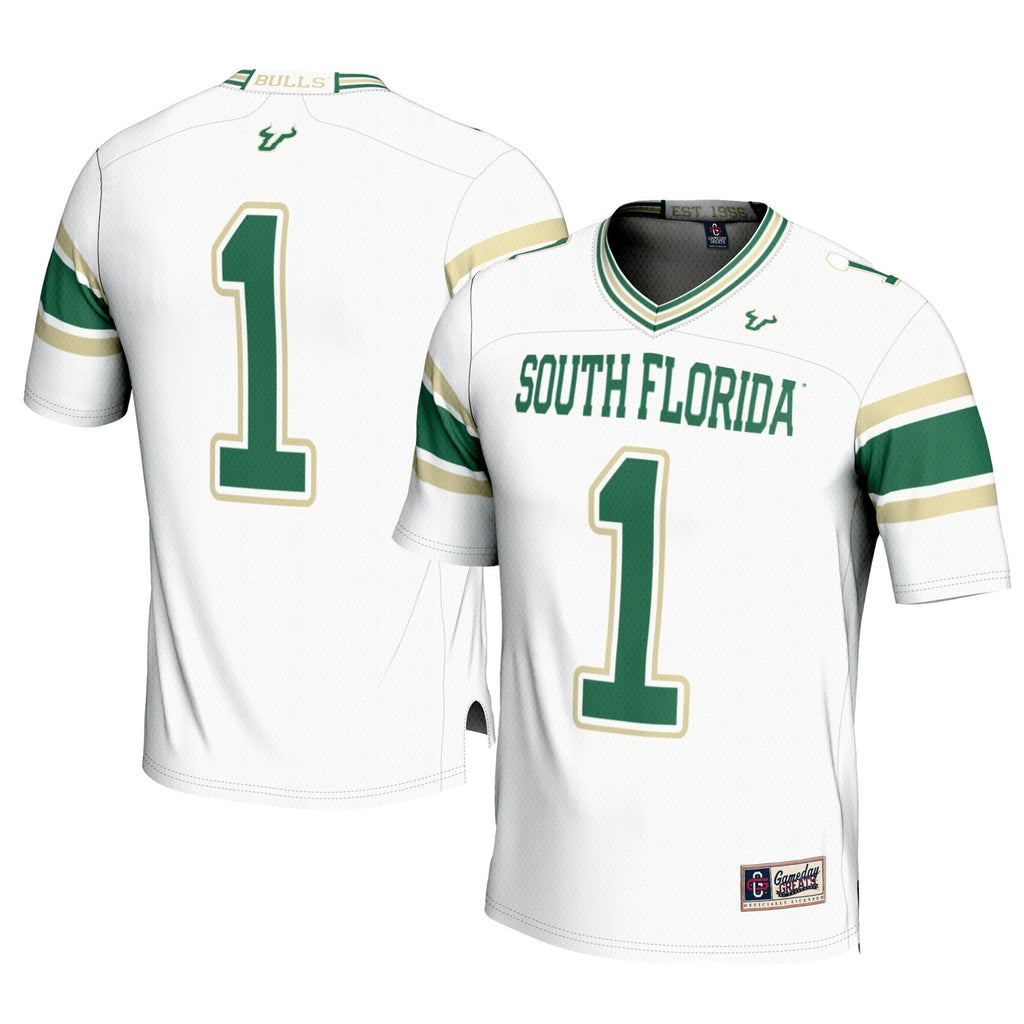 #1 South Florida Bulls Football Jersey - White product image 2, provided for visual reference and product detail review