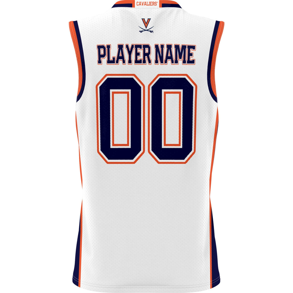 Virginia Cavaliers NIL Pick-A-Player Basketball Jersey - White product image 4, provided for visual reference and product