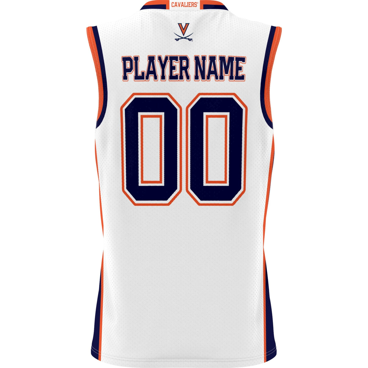 Virginia Cavaliers NIL Pick-A-Player Basketball Jersey - White product image 4, provided for visual reference and product