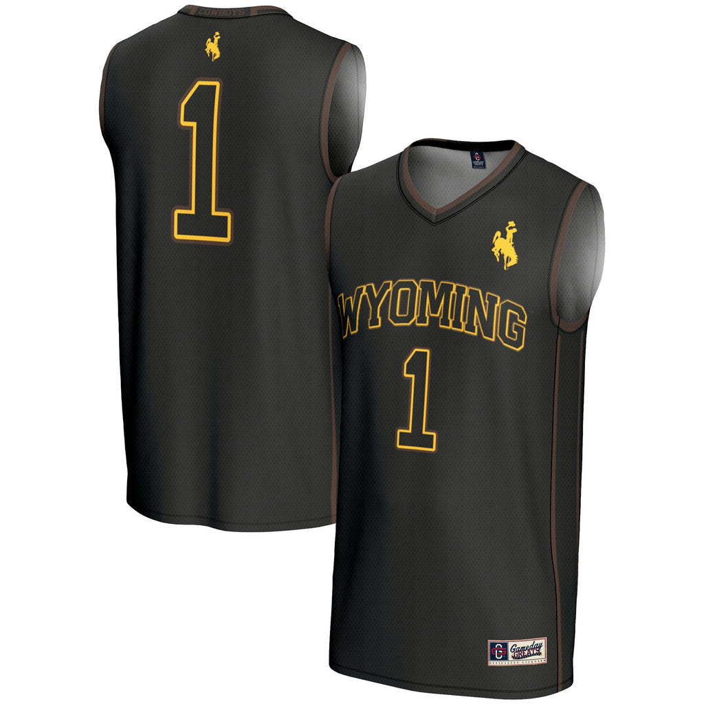 #1 Wyoming Cowboys Lightweight Basketball Jersey - Black product image 1, provided for visual reference and product detail