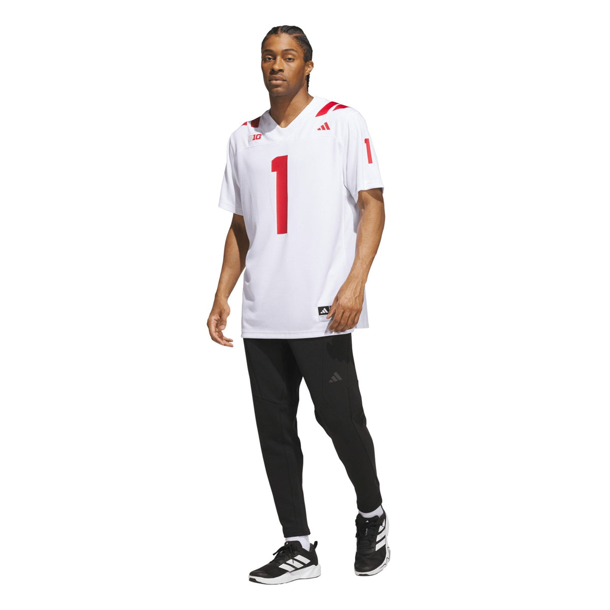 #1 White Nebraska Huskers Away Premier Football Jersey product image 4, provided for visual reference and product detail