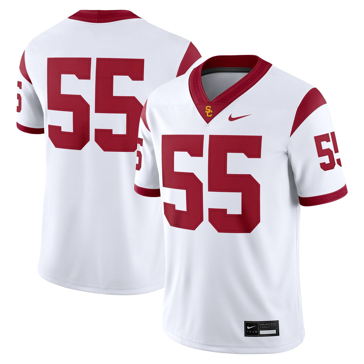 #55 USC Trojans Limited Away Game Jersey - White product image 1, provided for visual reference and product detail review