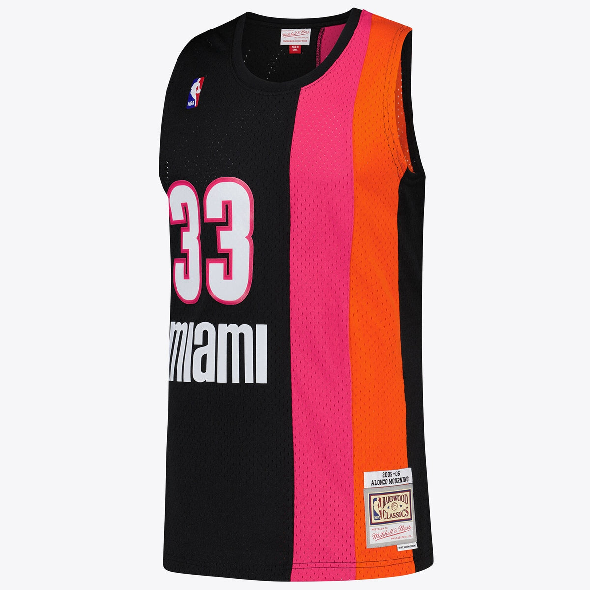 Miami Heat NBA Alonzo Mourning Hardwood Classics Road Jersey product image 3, provided for visual reference and product