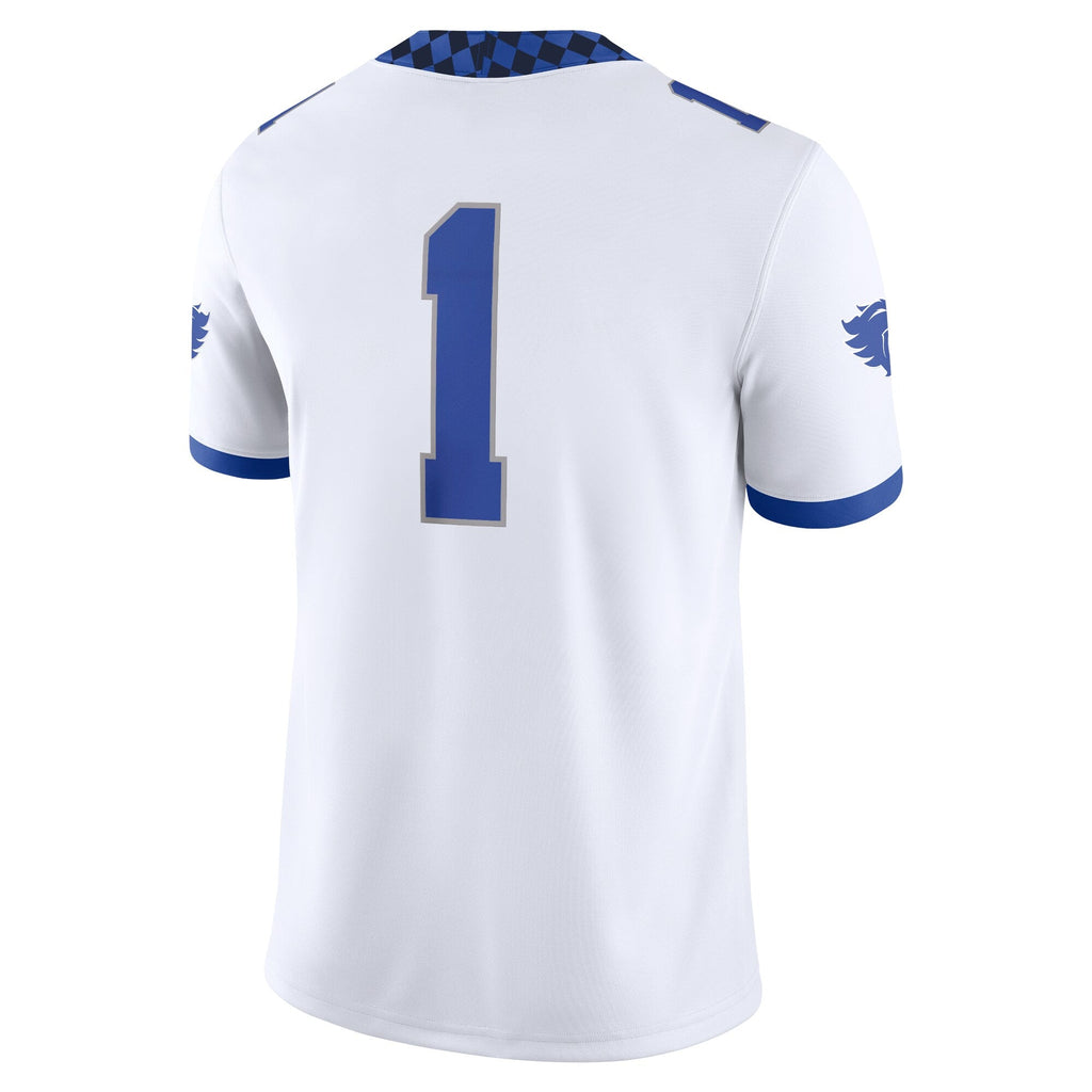#1 White Kentucky Wildcats Game Jersey product image 4, provided for visual reference and product detail review