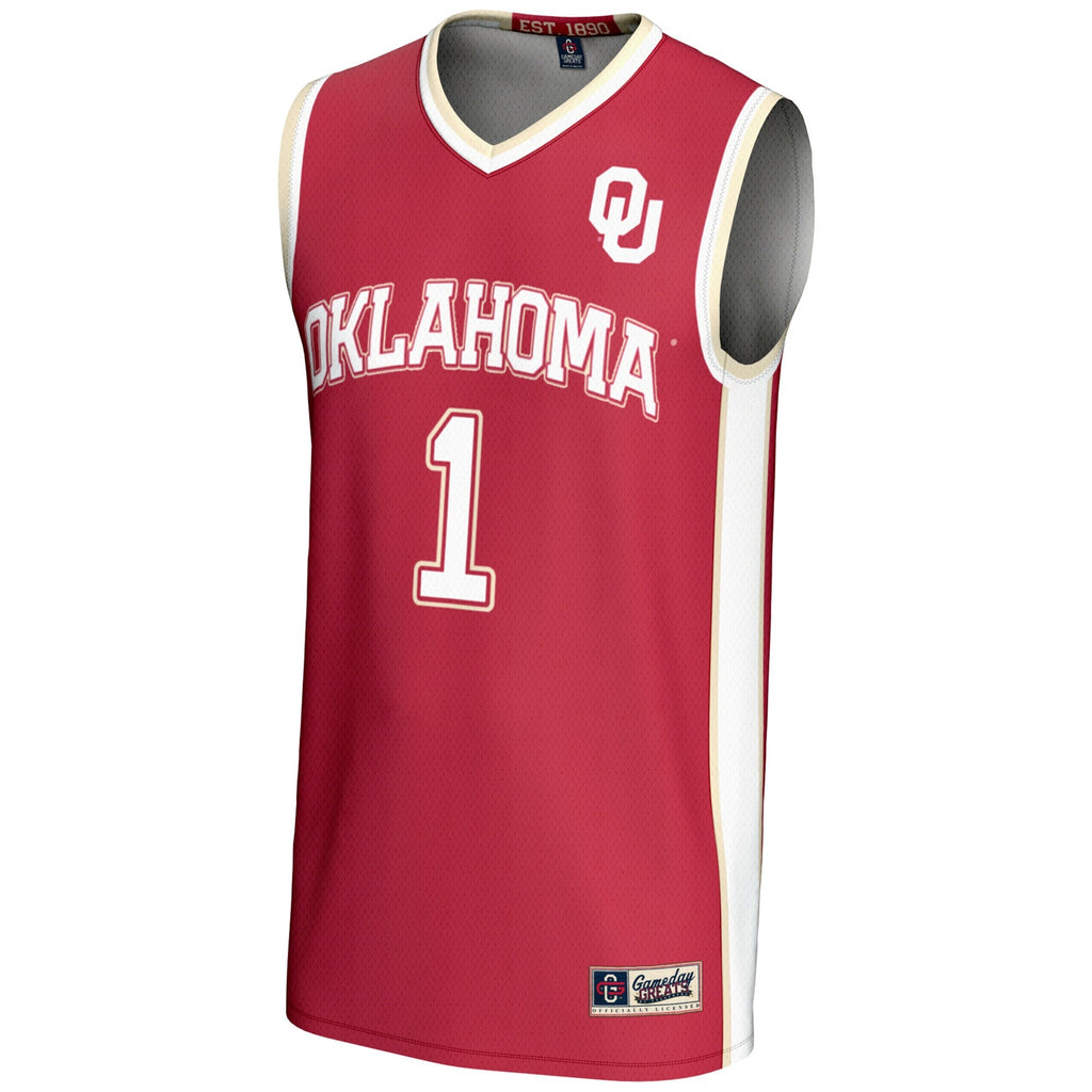 #1 Oklahoma Sooners Lightweight Basketball Jersey - Crimson product image 3, provided for visual reference and product