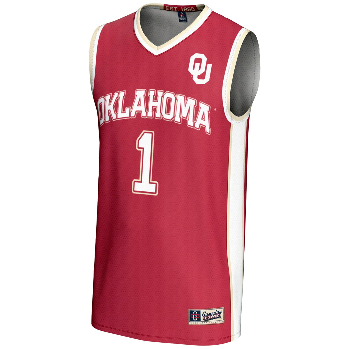 #1 Oklahoma Sooners Lightweight Basketball Jersey - Crimson product image 3, provided for visual reference and product