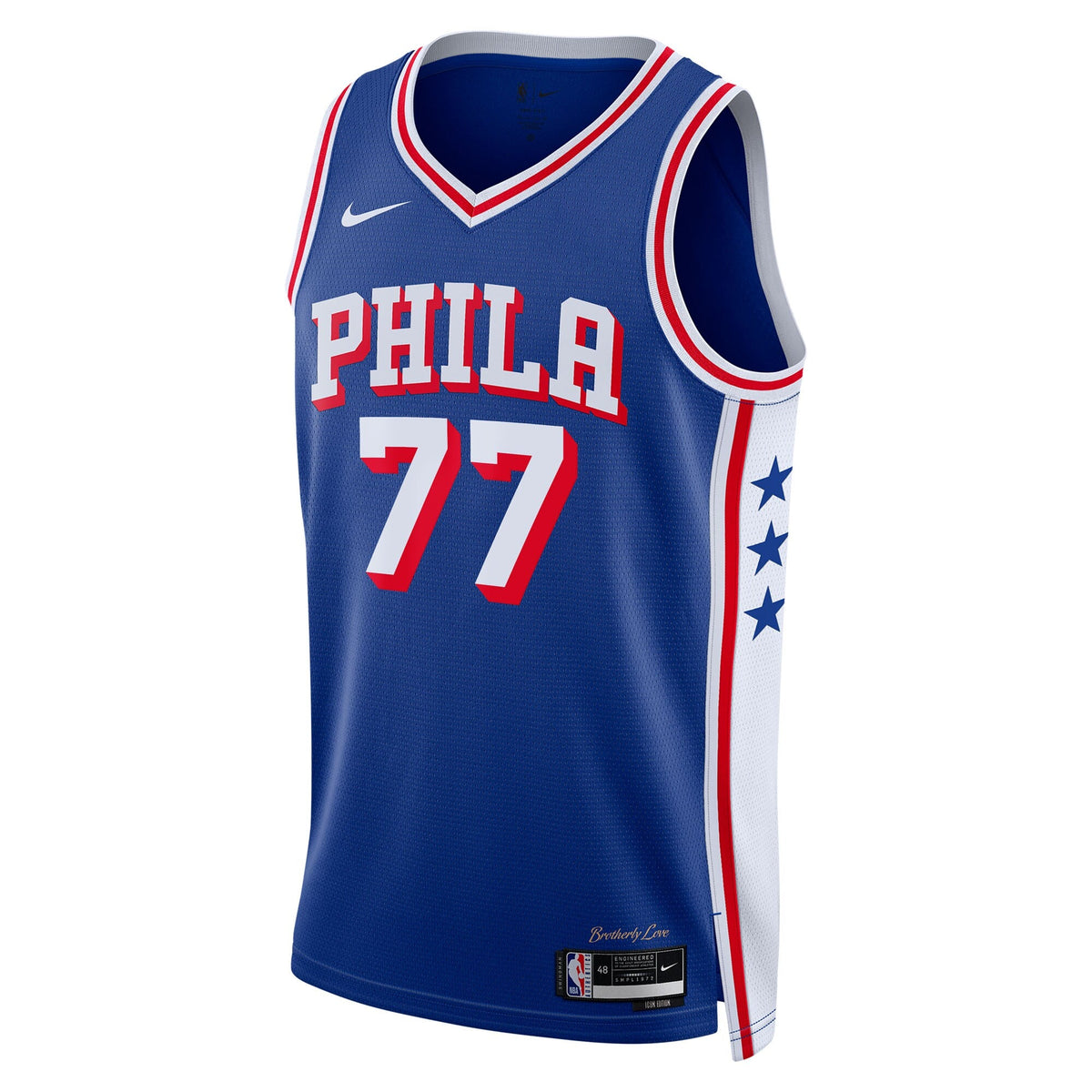 Philadelphia 76ers Icon Edition Swingman Jersey - Royal - VJ Edgecombe product image 3, provided for visual reference and