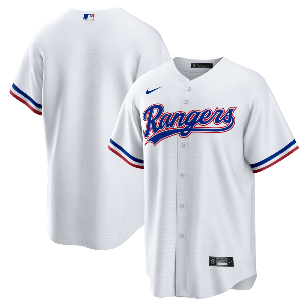 Texas Rangers White Home Big & Tall Replica Jersey product image 2, provided for visual reference and product detail review
