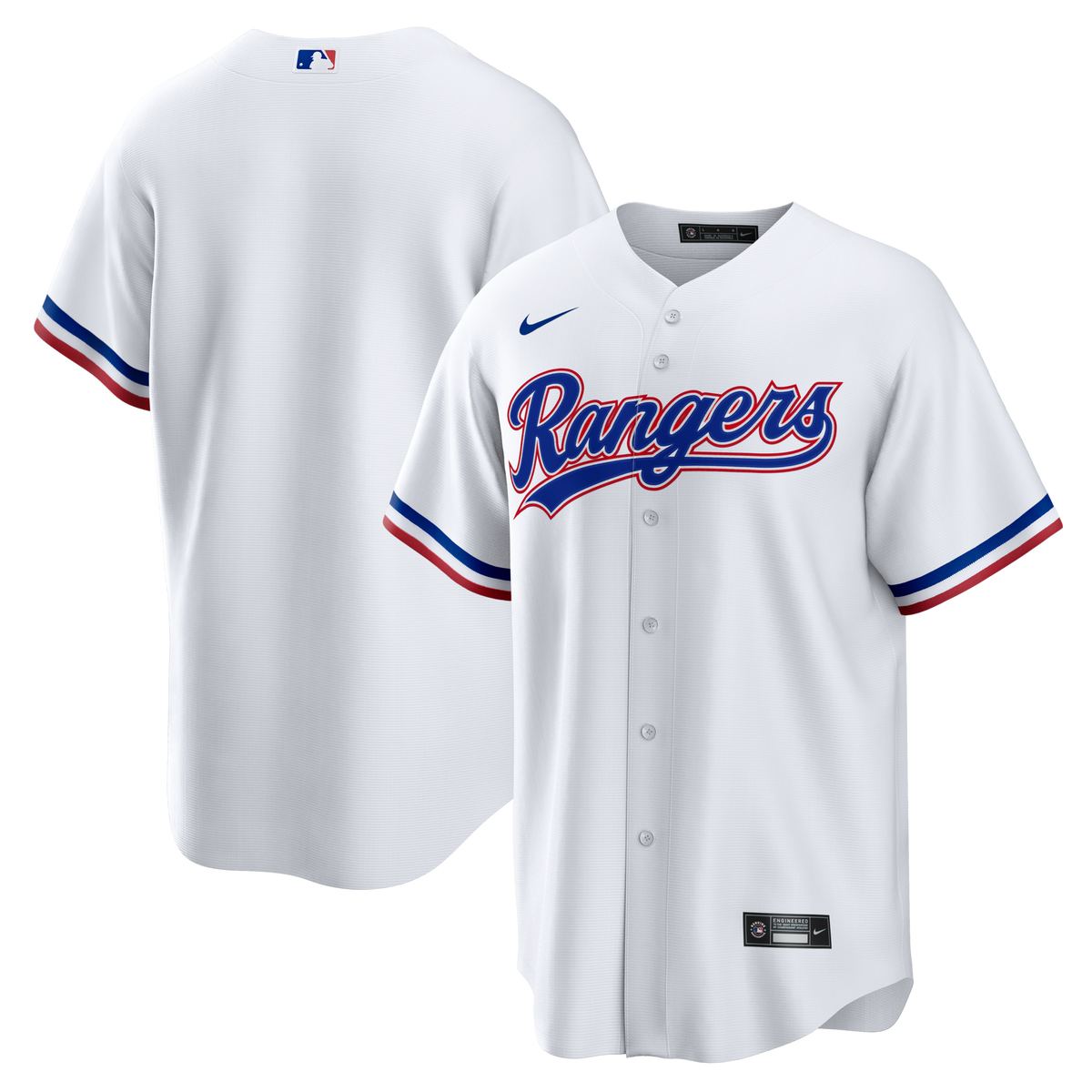 Texas Rangers White Home Big & Tall Replica Jersey product image 2, provided for visual reference and product detail review