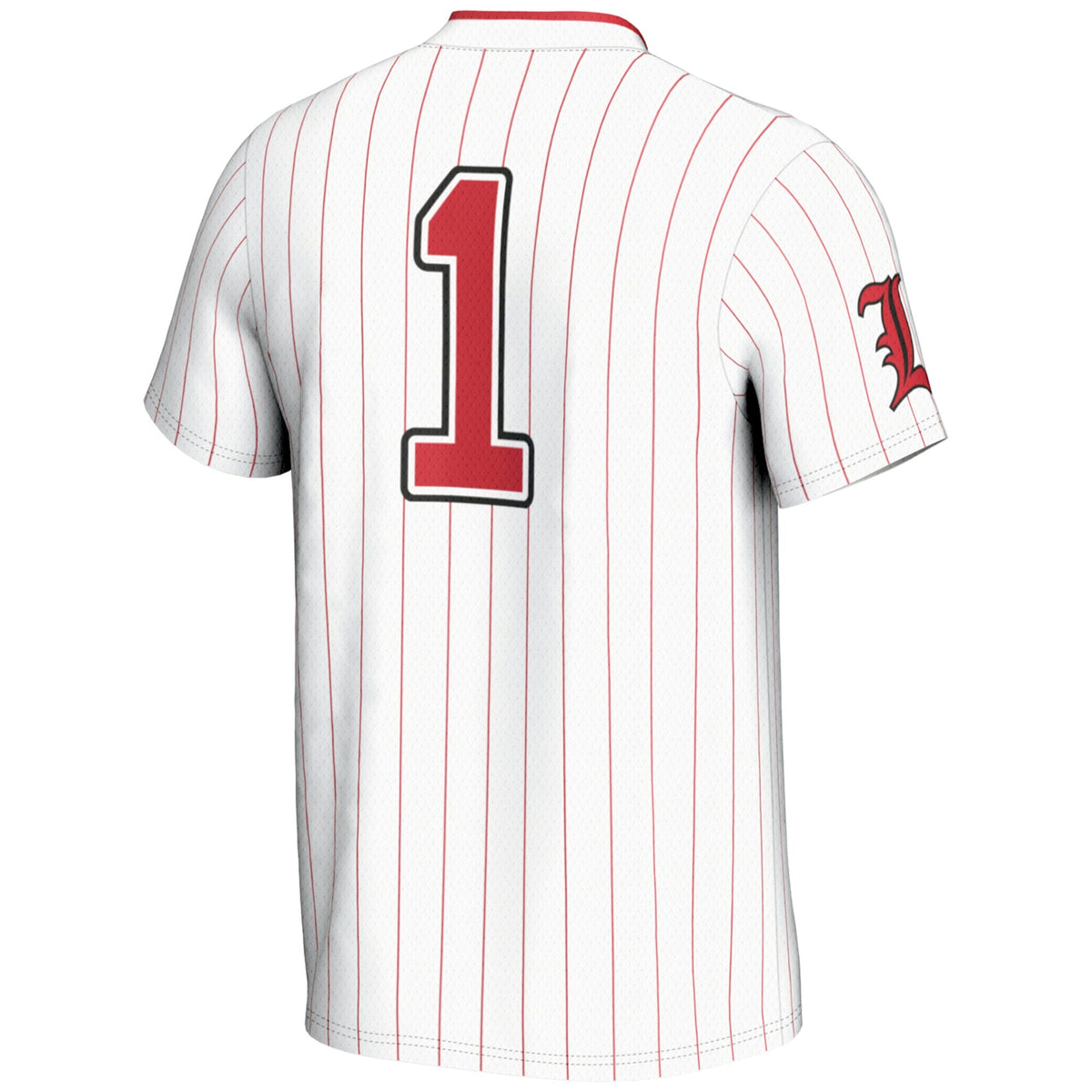 #1 Louisville Cardinals Lightweight Softball Jersey - White product image 4, provided for visual reference and product