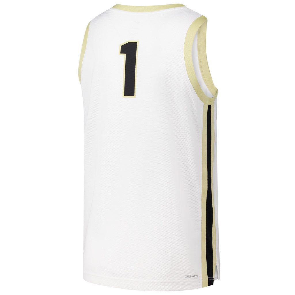 #1 Purdue Boilermakers Replica Basketball Jersey - White product image 4, provided for visual reference and product detail