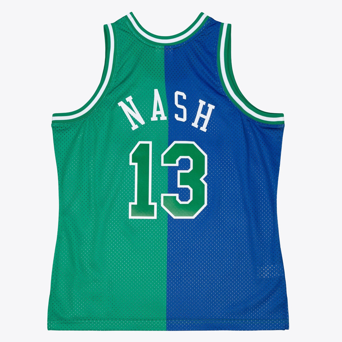 Dallas Mavericks Steve Nash 1998 Split Swingman Jersey - Blue/Green product image 4, provided for visual reference and
