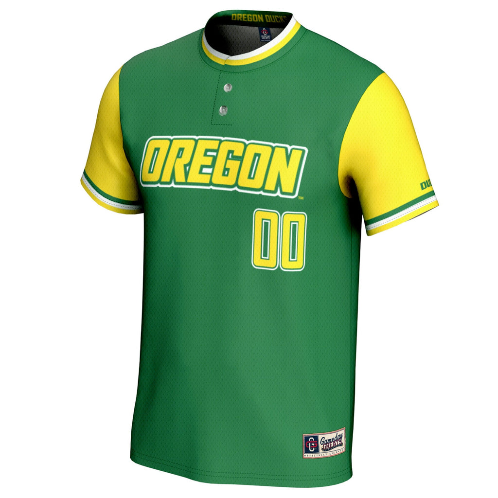 Oregon Ducks NIL Pick-A-Player Lightweight Softball Jersey - Green product image 3, provided for visual reference and