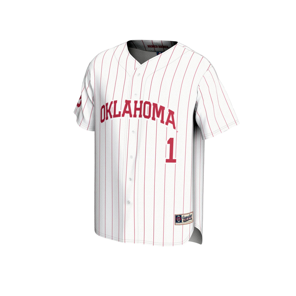 #1 Oklahoma Sooners Lightweight Baseball Jersey - White product image 3, provided for visual reference and product detail