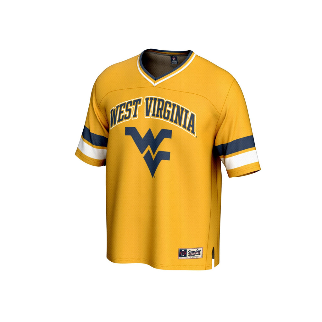 West Virginia Mountaineers Spirit Football Jersey - Gold product image 3, provided for visual reference and product detail