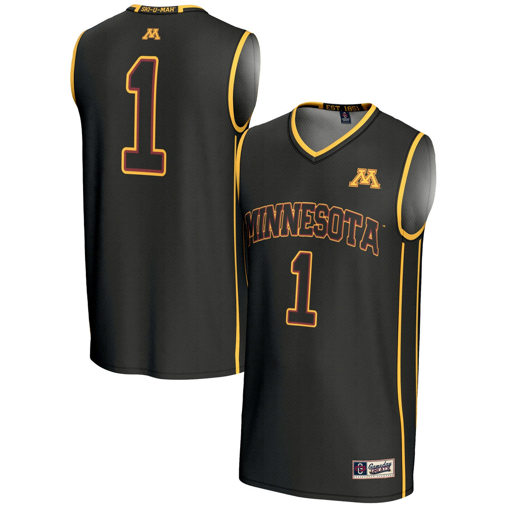 #1 Minnesota Golden Gophers Lightweight Basketball Jersey - Black product image 2, provided for visual reference and product