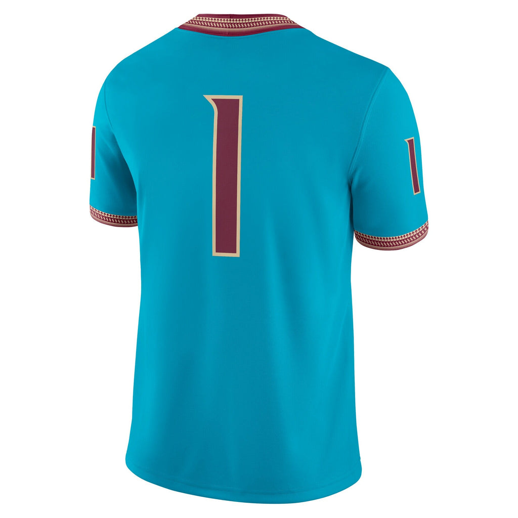 Turquoise Florida State Seminoles Alternate Game Jersey product image 4, provided for visual reference and product detail